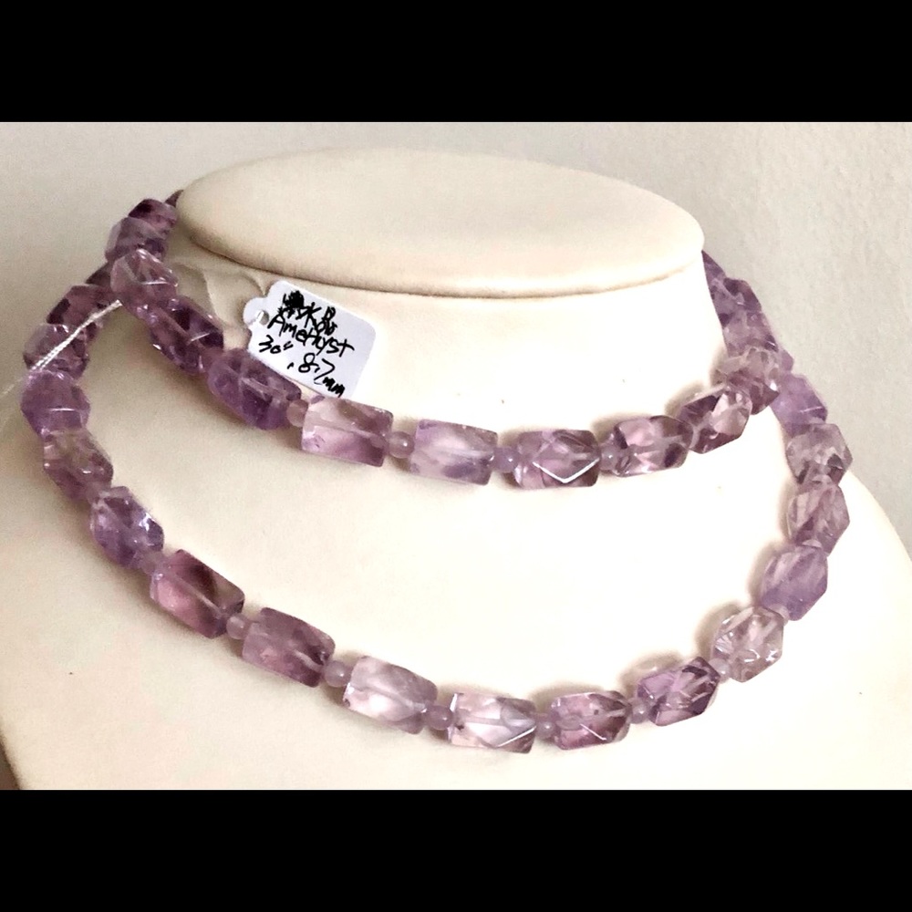 Amethyst beads necklace